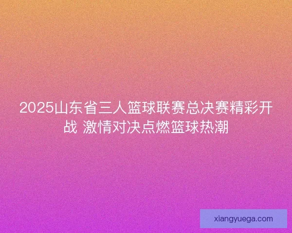 2025山东省三人篮球联赛总决赛精彩开战 激情对决点燃篮球热潮