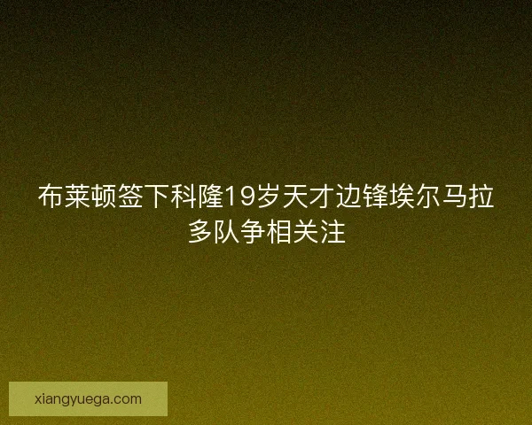 布莱顿签下科隆19岁天才边锋埃尔马拉多队争相关注