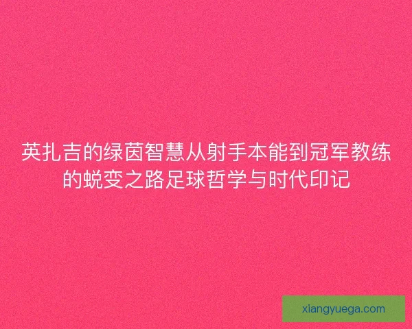 英扎吉的绿茵智慧从射手本能到冠军教练的蜕变之路足球哲学与时代印记